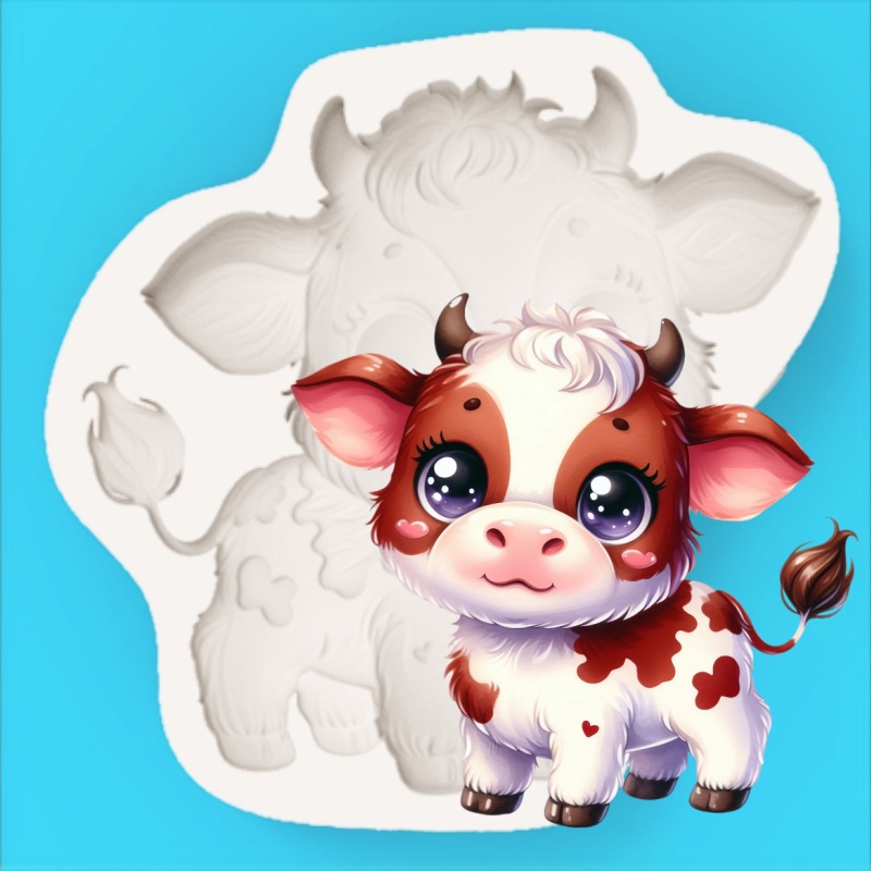 Silicone Cake Mold - Cute Cow-Shaped Mold Cartoon Calf Chocolate
