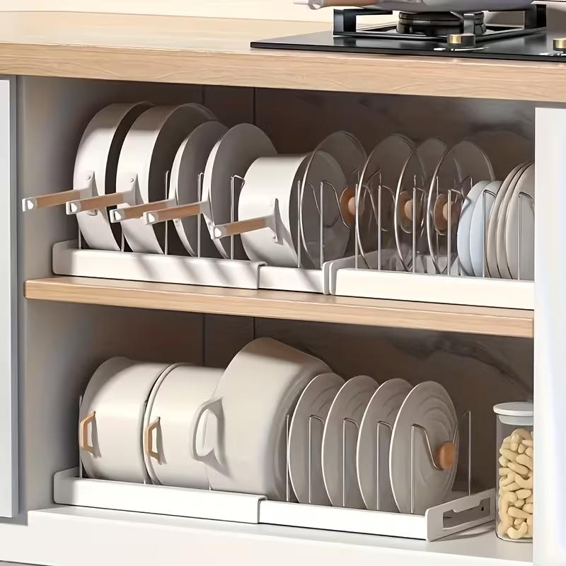 Kitchen Cabinet Baking Organizer - ABS Expandable Pot and Pan Organizer