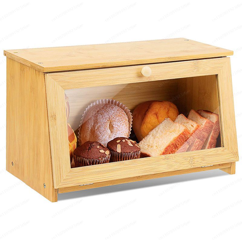 Kitchen Cabinet Baking Organizer - Bread Storage Display Cabinet with Glass