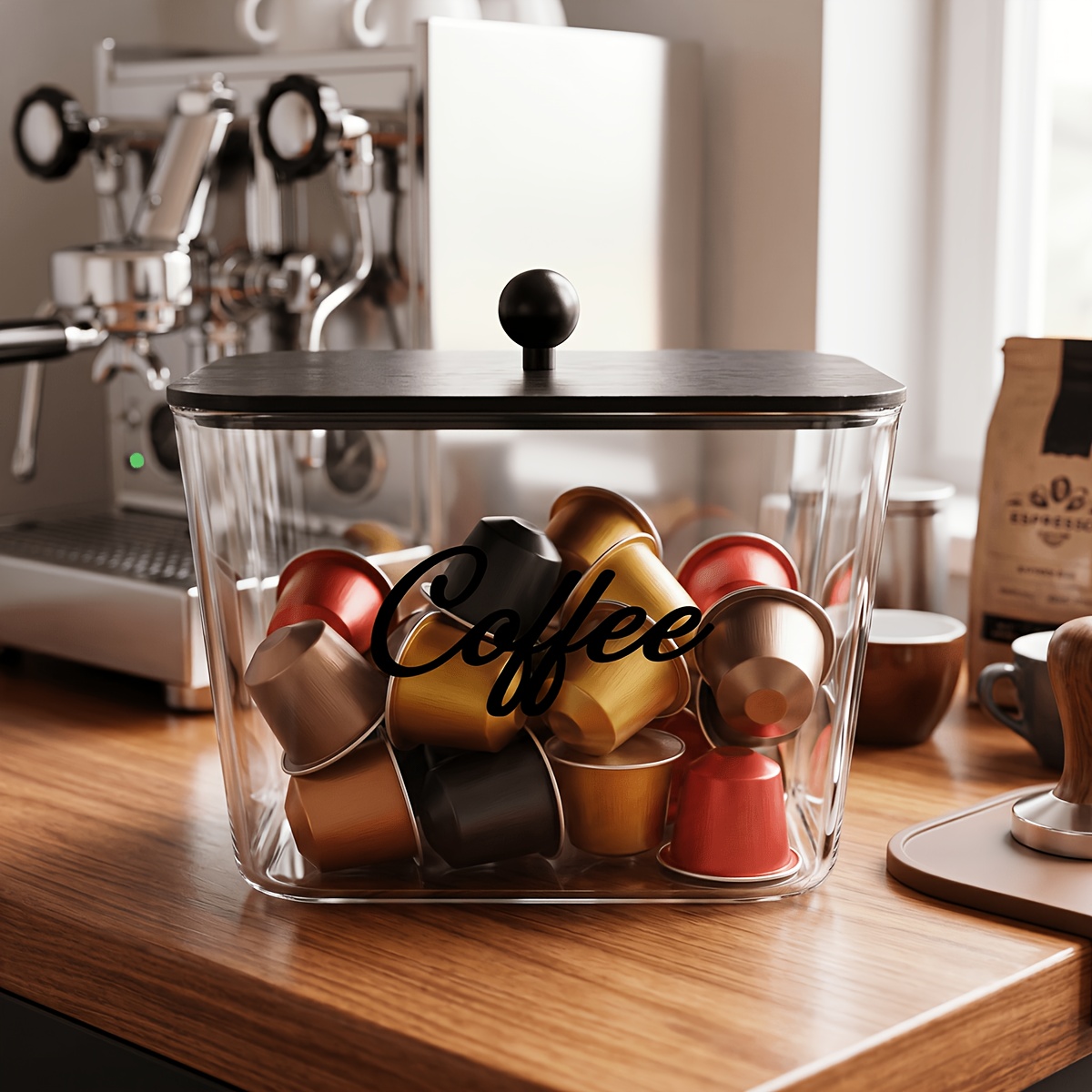 Kitchen Baking Tins - Coffee Pod Holder with Lids Plastic