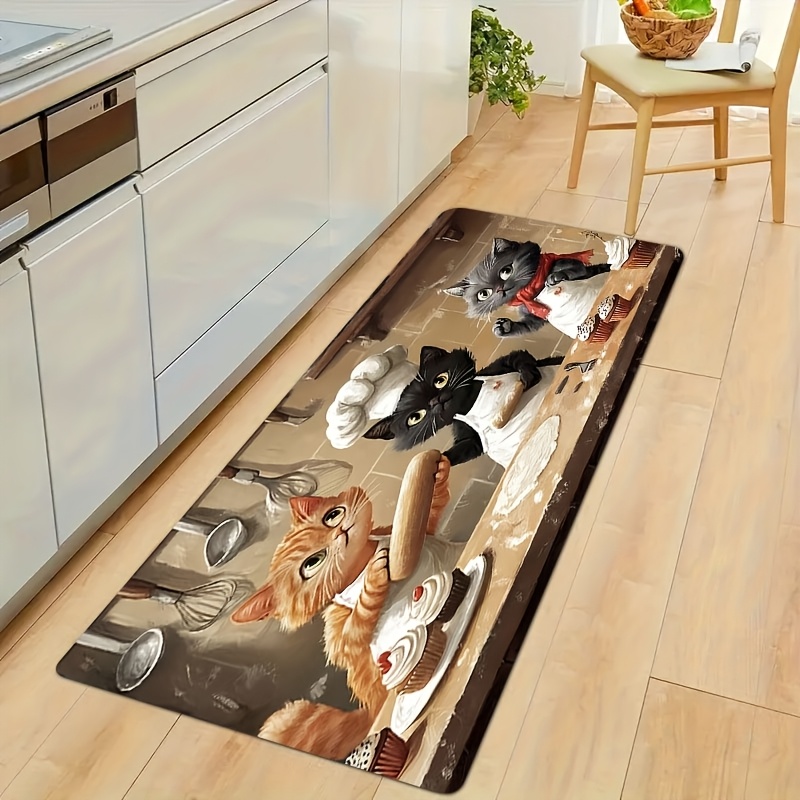 Kitchen Living Baking Mats - Cute Chef Cat Kitchen Long Mat,
