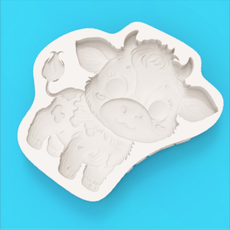 Cute Cow-Shaped Mold Cartoon C - Silicone Cake Mold ulasan dan harga
