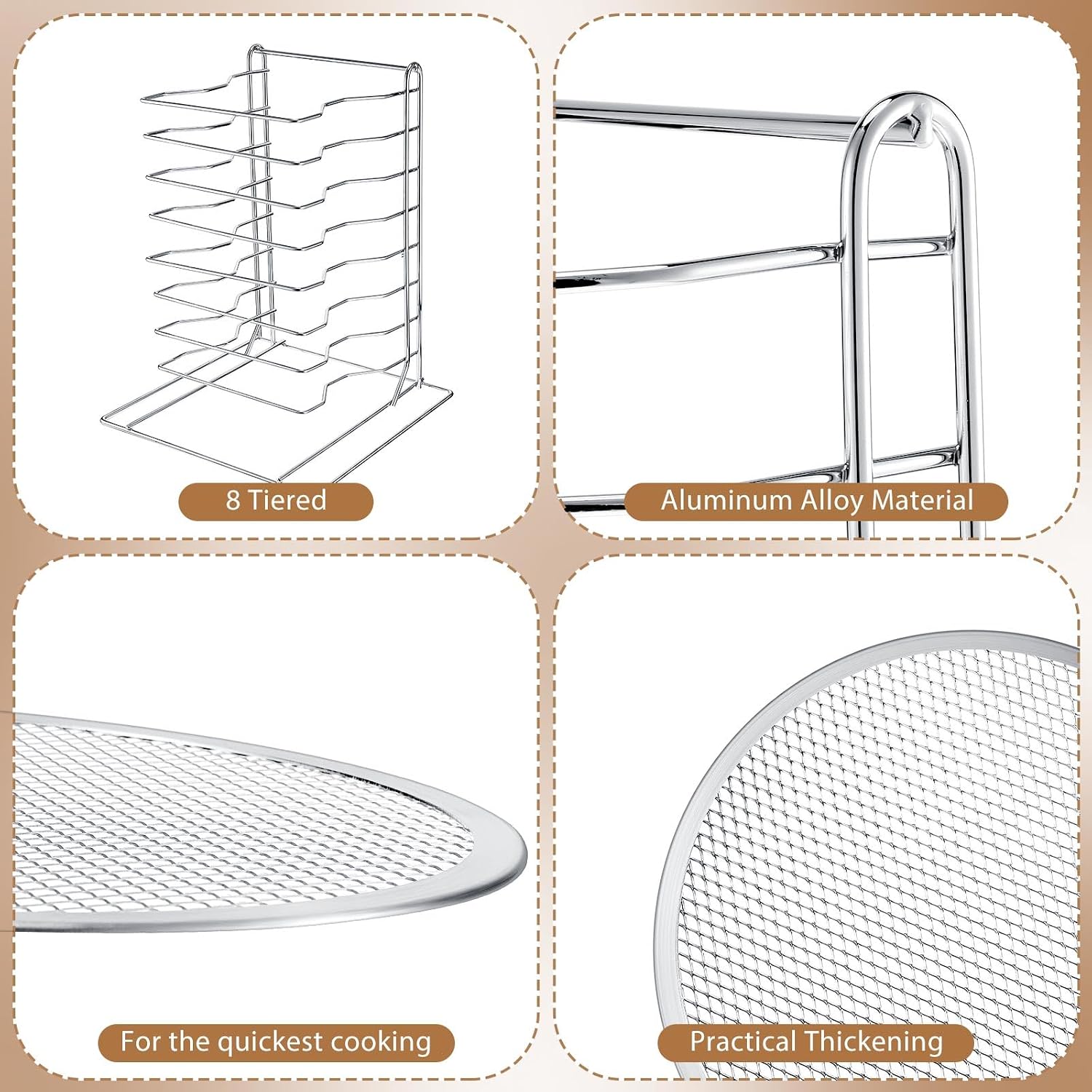 Pizza Rack 8 Tiered Stand With - Kitchen Baking Pan ulasan dan harga