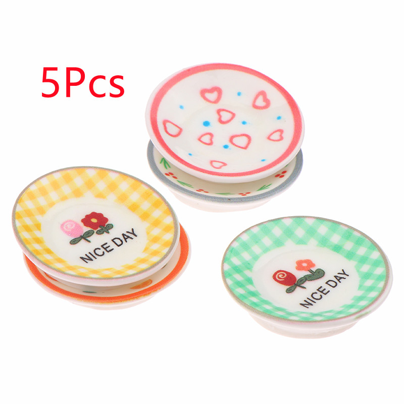 5Pcs 1/12 Dollhouse Mini Plate - Miniature Baking Kitchen ulasan dan harga