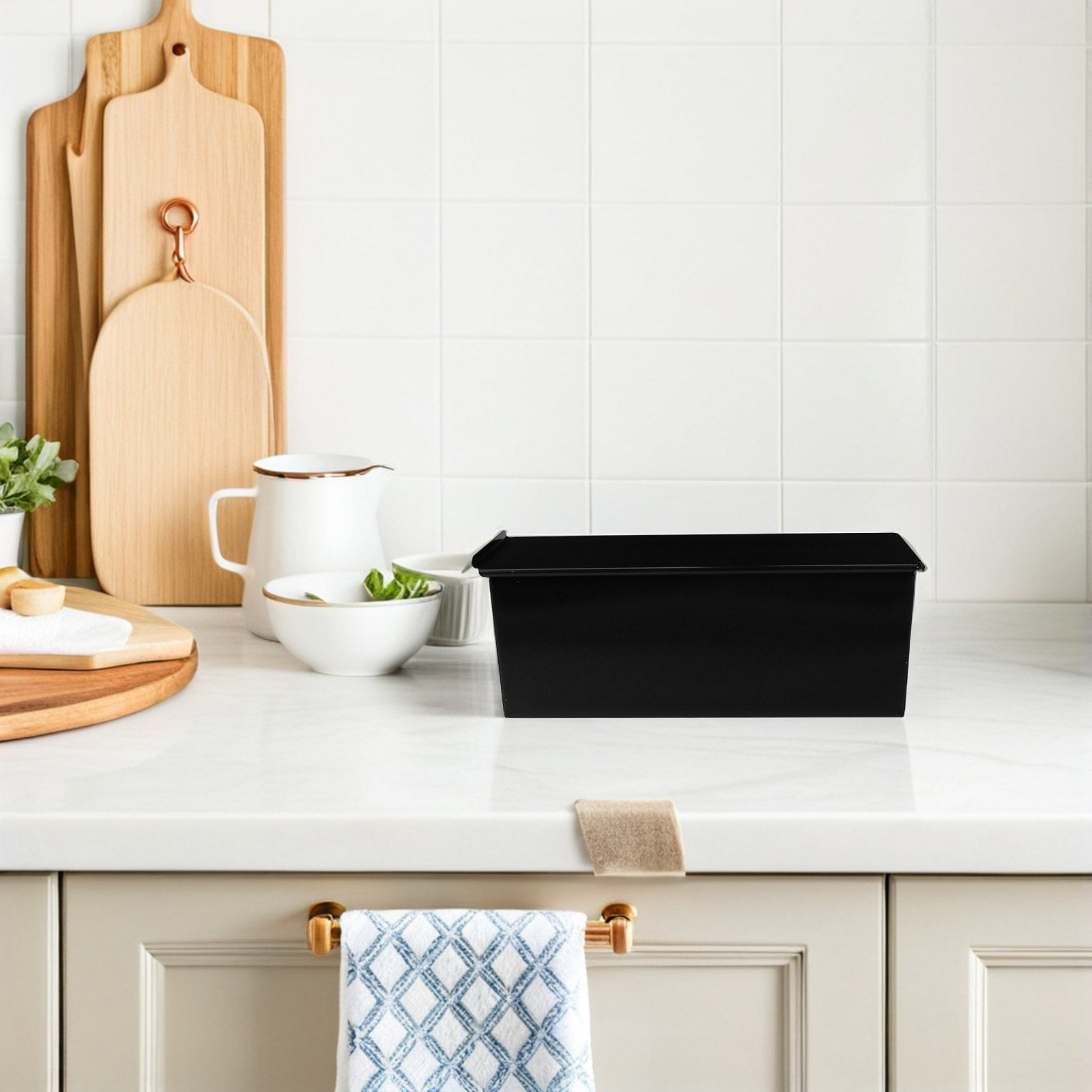 1Pcs Black Loaf Pan with Lid N - Kitchen Baking Pan ulasan dan harga