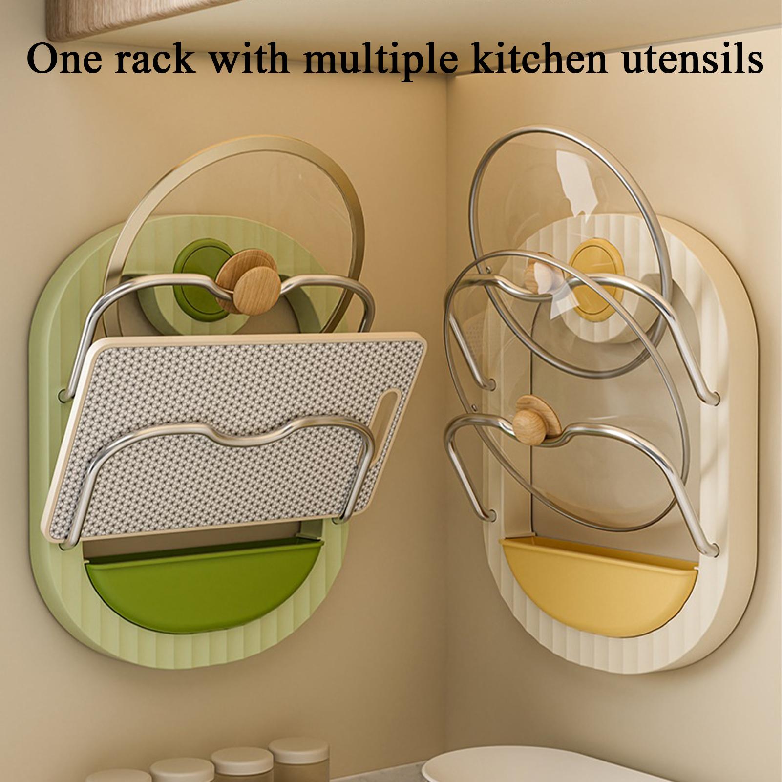 Pot Lid Rack 2-Tier Wall Mount - Kitchen Cabinet Baking Organizer ulasan dan harga