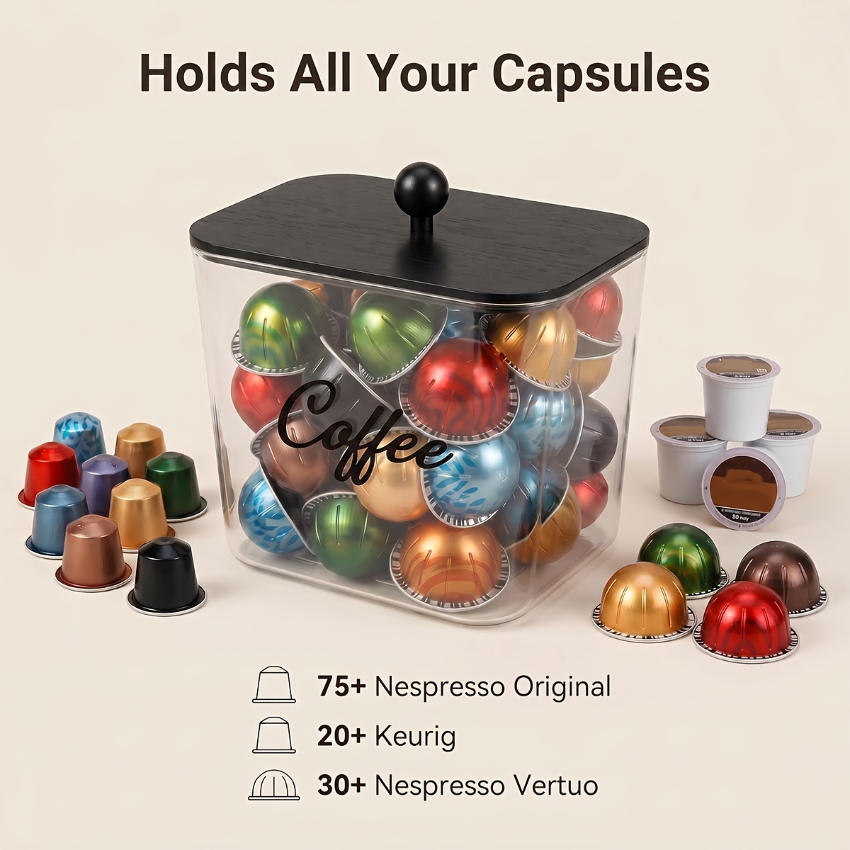 Coffee Pod Holder with Lids Pl - Kitchen Baking Tins ulasan dan harga