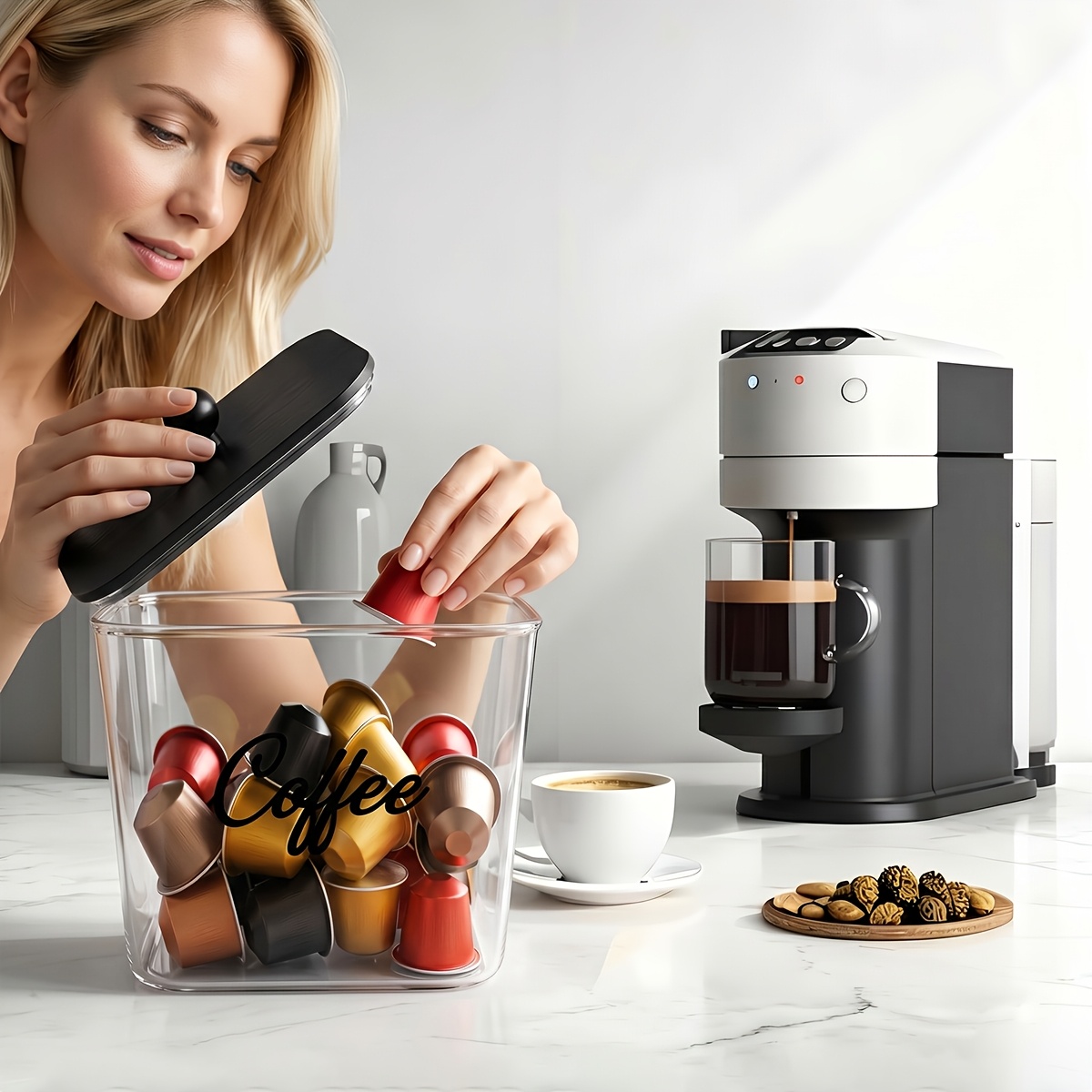 Coffee Pod Holder with Lids Pl - Kitchen Baking Tins ulasan dan harga