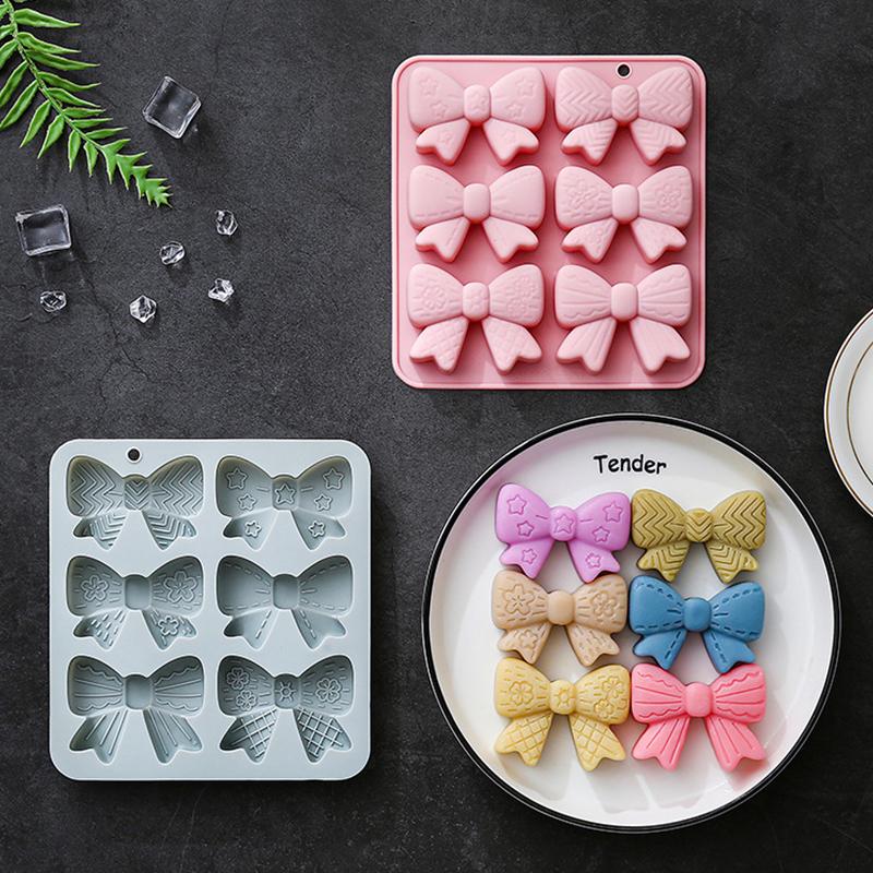 6 Cavities Bowknot Silicone Mo - Silicone Cake Mold ulasan dan harga