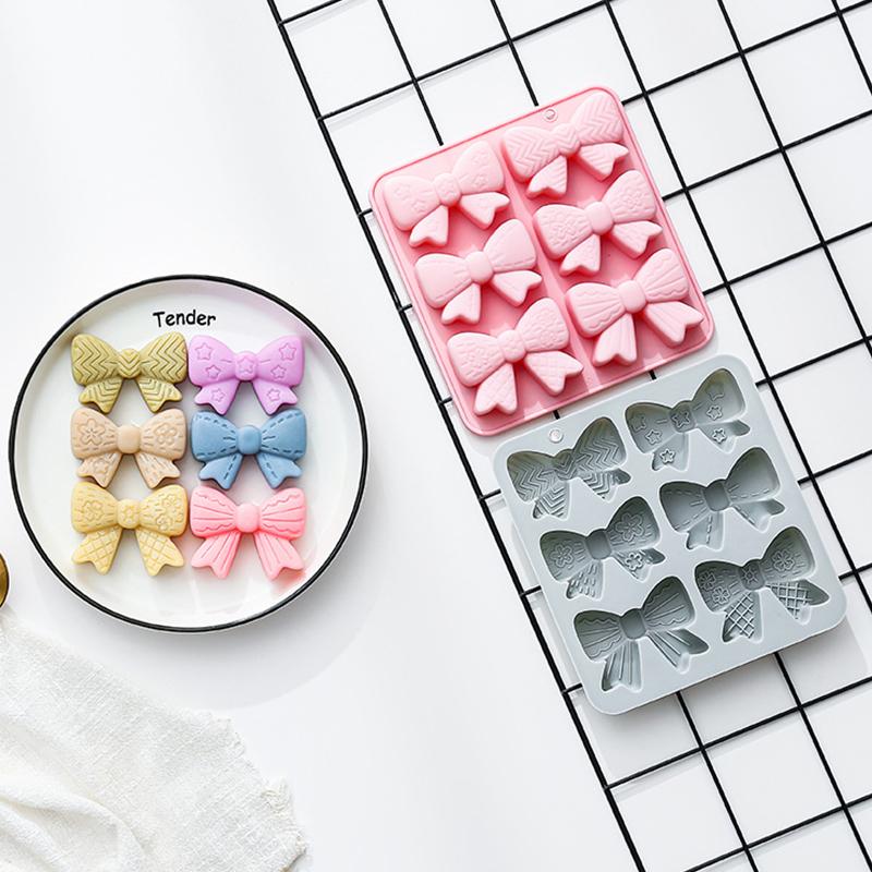 6 Cavities Bowknot Silicone Mo - Silicone Cake Mold ulasan dan harga