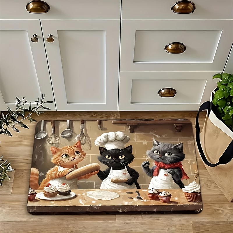 Cute Chef Cat Kitchen Long Mat - Kitchen Living Baking Mats ulasan dan harga