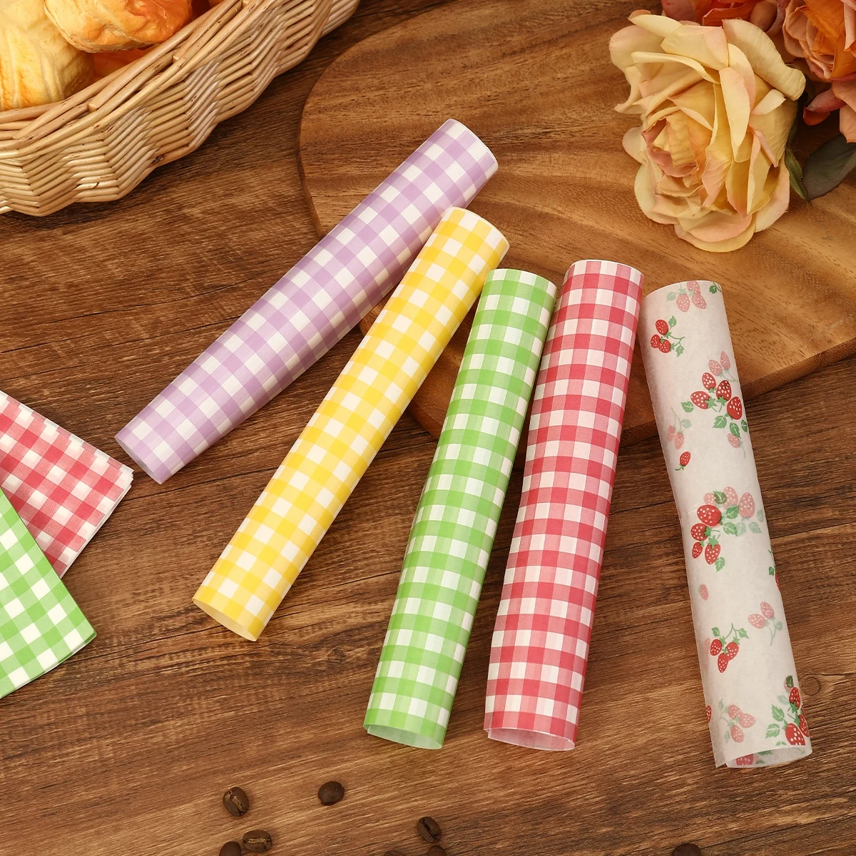 50Pcs Oilproof Wrapping Paper  - Kitchen Baking Gifts ulasan dan harga