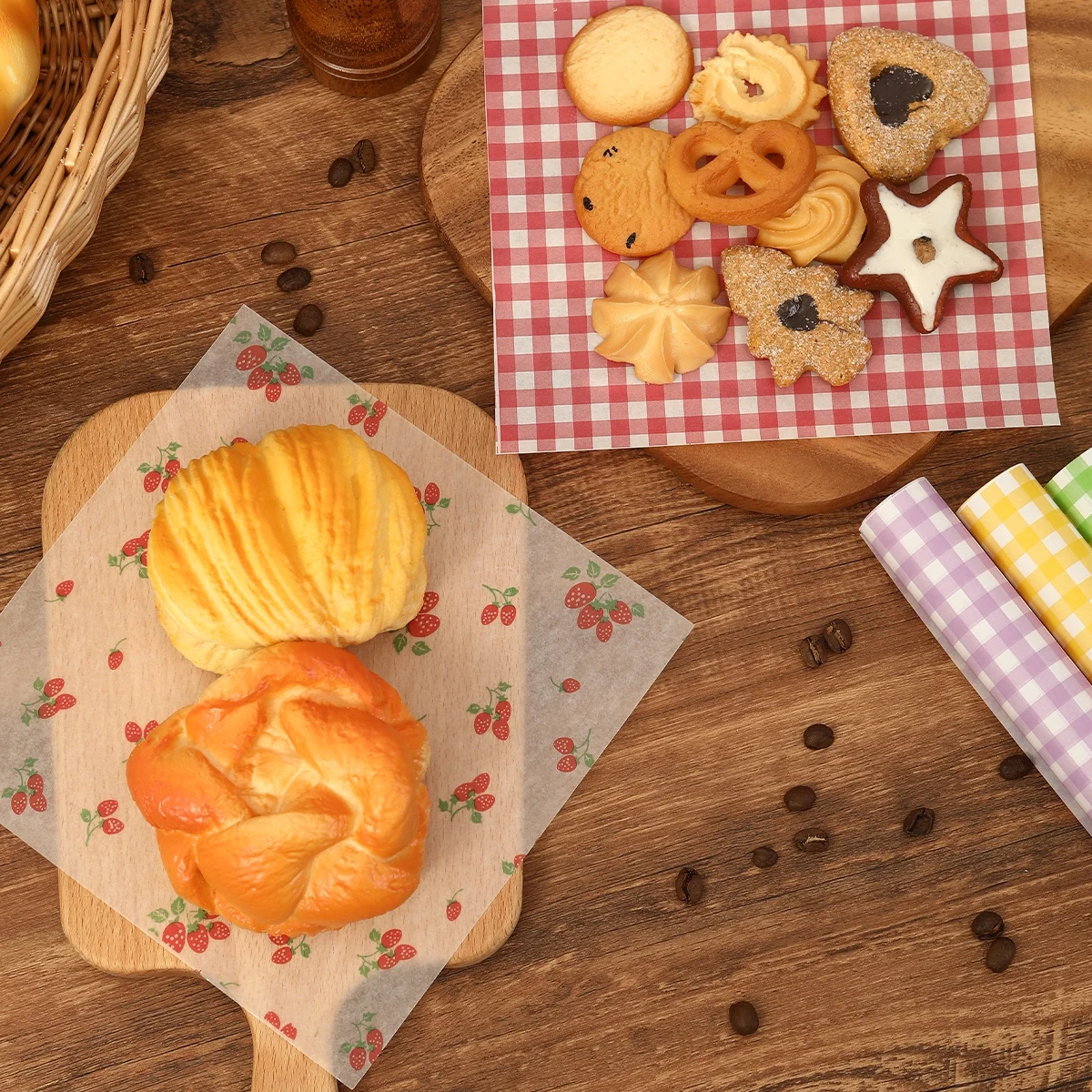 50Pcs Oilproof Wrapping Paper  - Kitchen Baking Gifts ulasan dan harga