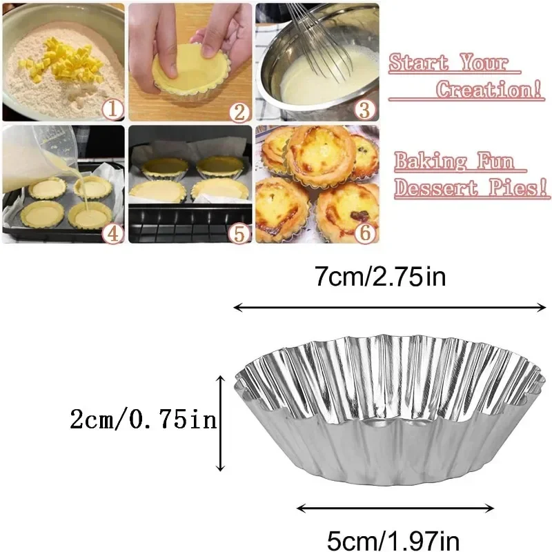 Aluminum 7cm Egg Tart Molds St - Kitchen Baking Tins ulasan dan harga