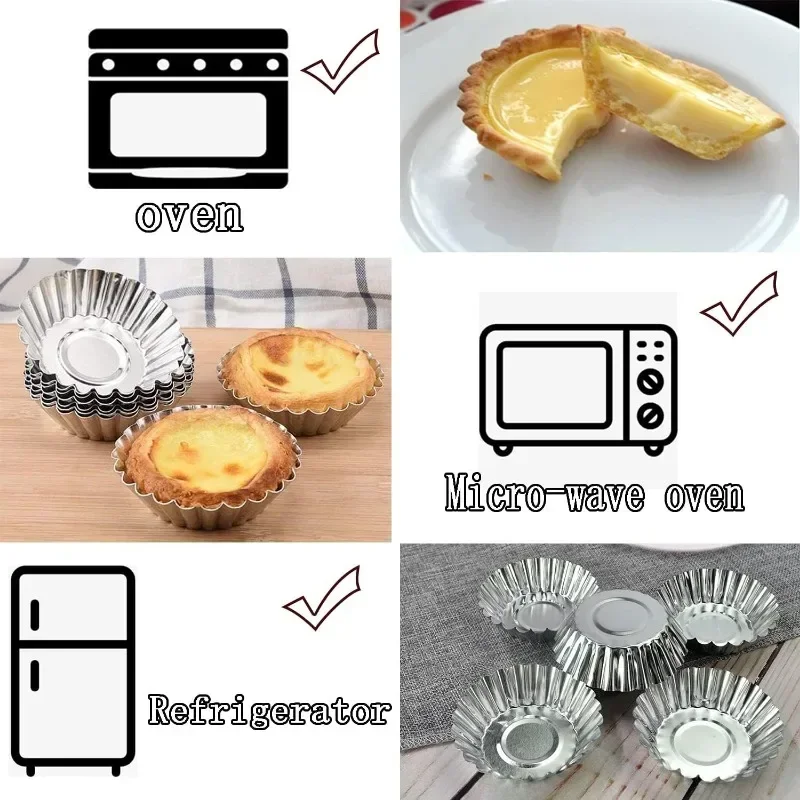 Aluminum 7cm Egg Tart Molds St - Kitchen Baking Tins ulasan dan harga