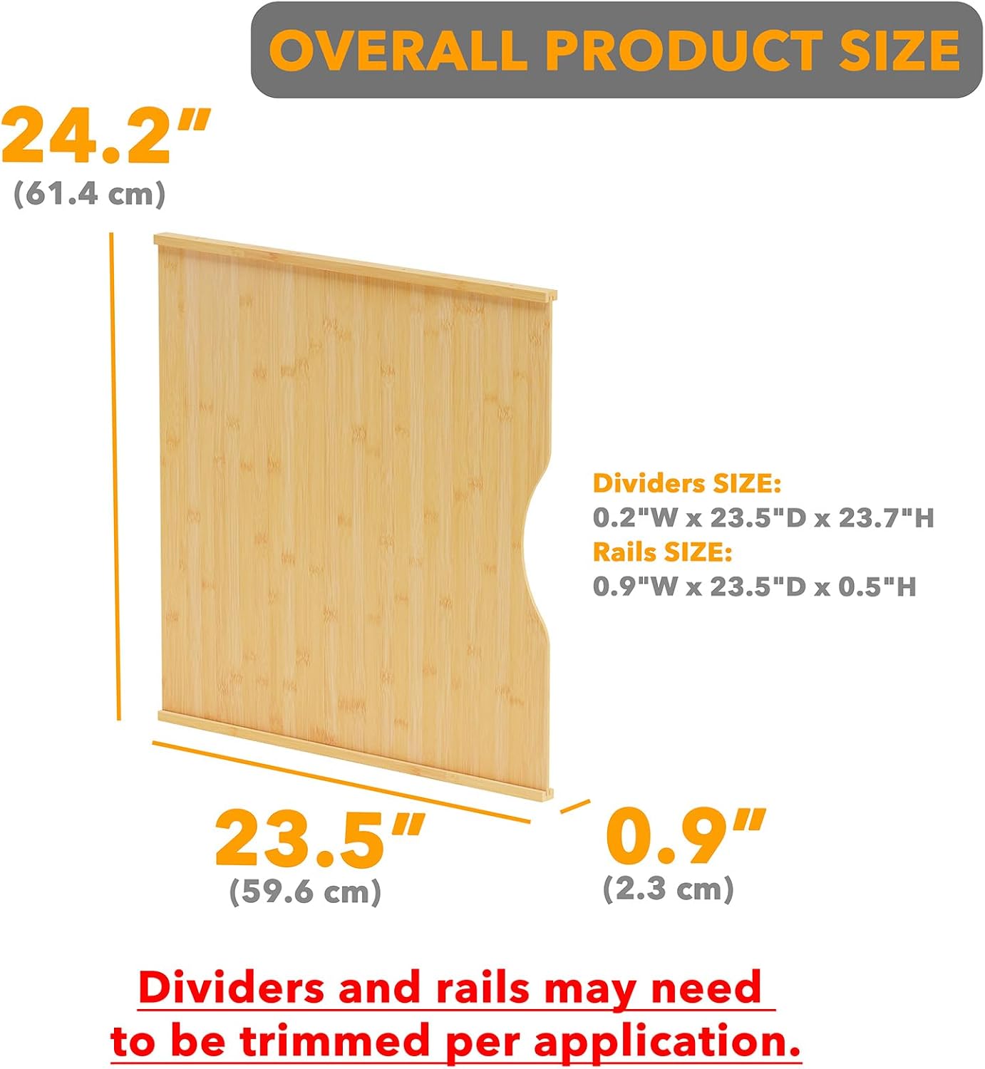 10 Pack Bamboo Tray Dividers f - Kitchen Cabinet Baking Organizer ulasan dan harga