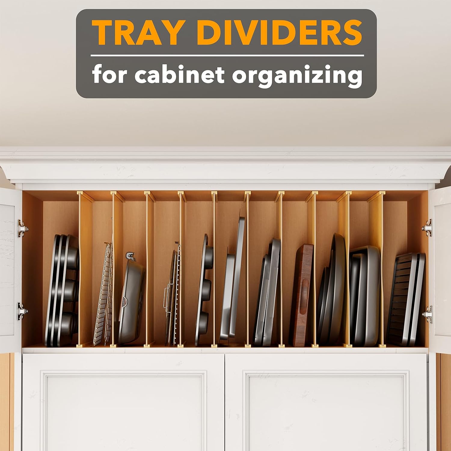 10 Pack Bamboo Tray Dividers f - Kitchen Cabinet Baking Organizer ulasan dan harga